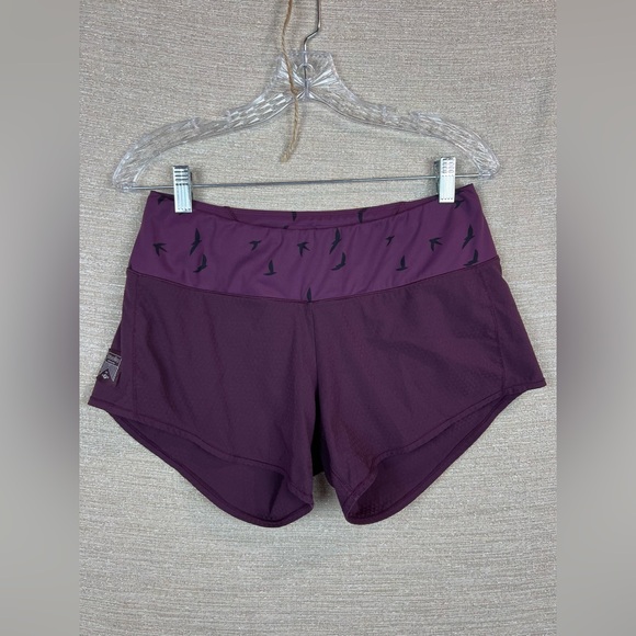 Oiselle Pants - Oiselle Women’s Size 4 Purple Lined 4in Athletic Running Shorts Bird Design